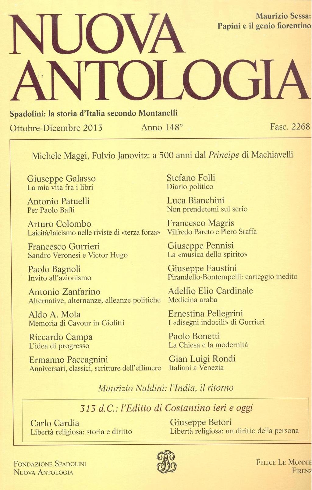 NUOVA ANTOLOGIA Rivista di lettere, scienze ed