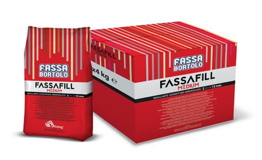 FASSAFILL MEDIUM si utilizza per le stuccature all'interno e all'esterno, di pavimenti e rivestimenti, in tutti gli ambienti non soggetti ad elevata aggressione chimica.