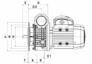 DIMENSIONI MOTORE TIPO tipo kw, 4 poles B D1 G G3 H T K VC R VL VR VR1 VS A AB VARIO S 63 0,13-0,18 50 M6 112,5 66 67 3,5 47 71 111 78 110 110 85 60 72 VARIO M 71 0,25-0,37 40 M8 110 74 76,5 3,5 52