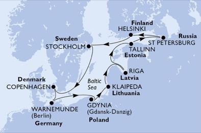 MSC POESIA - Crociera: Russia e Finlandia Dal 02 al 13 maggio 2020 (12 giorni / 11notti) data Porto Arrivo Partenza 02/05/2020 Volo: aeroporto di Mil.