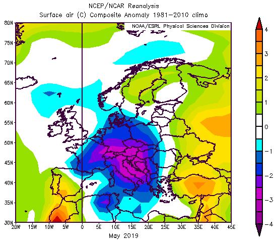 Forti piogge hanno interessato queste aree con valori ben sopra la media e che hanno portato a inondazioni e frane in Italia e Romania, raggiungendo livelli record in alcune località.