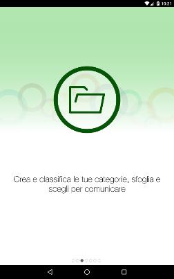 Area verde: comunicazione e scelte facilitate RACCOLTA L accesso a quest area permette alla persona di creare categorie personalizzate da utilizzare per una comunicazione più efficace e funzionale in