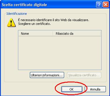 Figura 4 Messaggio per Conferma di Accesso con Protocollo HTTPS per la versione Internet Explorer 7.