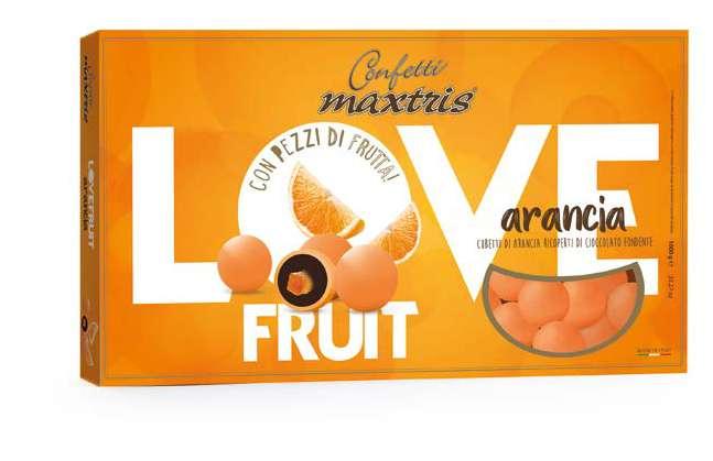 MAXTRIS LOVE FRUIT LIMONE Scorzette di limone candito ricoperte da cioccolato bianco e da un sottile strato di Peal