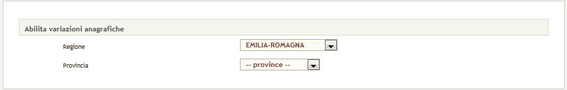 L operatore dopo aver selezionato la regione viene indirizzato alla successiva interfaccia grafica.