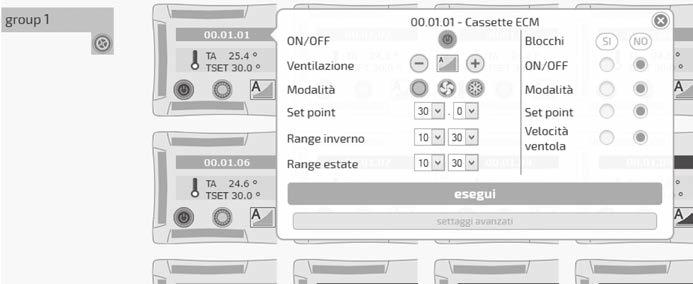 SOFTWARE DI GESTIONE DI UNA RETE DI PIÙ APPARECCHI Dalla schermata principale del programma è possibile visualizzare l intera rete di apparecchi terminali ed interagire con essa.