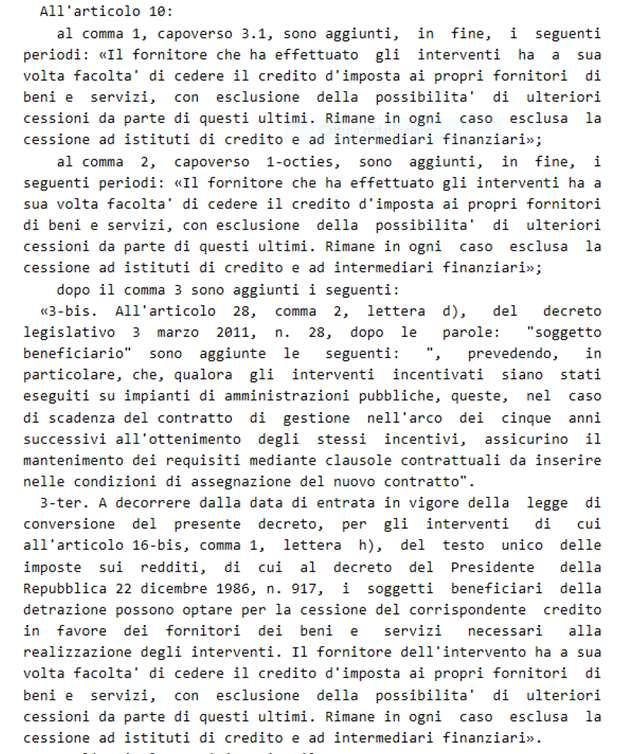 Dal 30 giugno 2019, la cessione del credito è consentita anche per gli interventi di cui all art.16-bis, comma 1, lettera h), del TUIR Art.