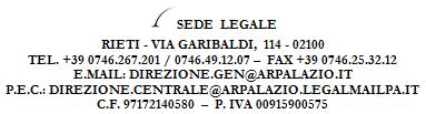 Dipartimento Pressioni sull Ambiente Sezione Provinciale Viterbo Unità Controlli Pec: sedediviterbo@arpalazio.legalmailpa.it Responsabile del procedimento: Dott.