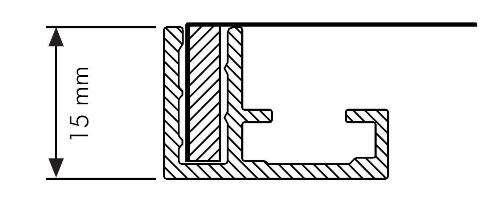 LONG Profilo alluminio 15x22mm L= 6000mm mt