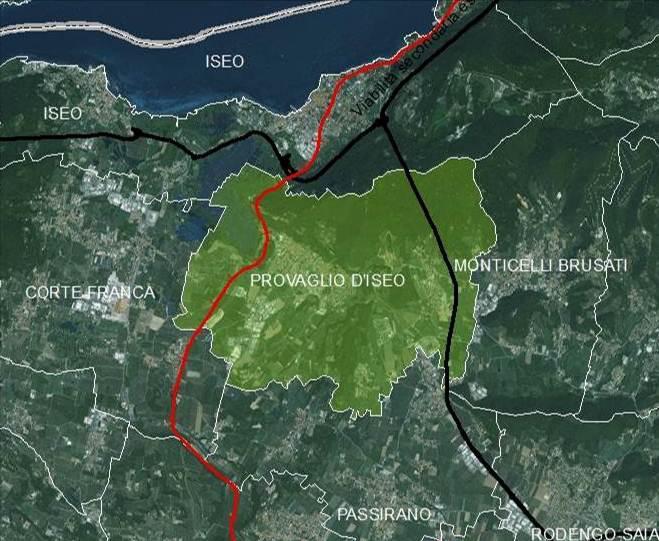 3 COMPATIBILITÀ CON I COMUNI CONTERMINI Il Comune di Provaglio d Iseo confina: a nord con Iseo; a sud con Passirano; ad est con Monticelli Brusati; ad ovest con Corte Franca.