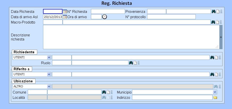 Richiesta le informazioni relative alla richiesta di attività di formazione pervenuta presso il servizio.