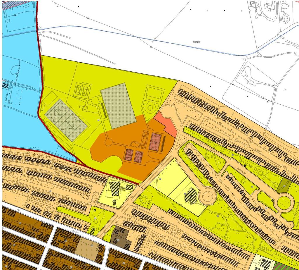 Stralcio PUC comune di Oristano L'area in questione, è individuata dal PUC vigente in zona S3 Area per spazi pubblici attrezzati per il gioco e per lo sport.