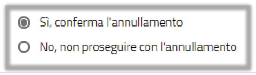Rinuncia alla domanda trasmessa 17/17 Conferma