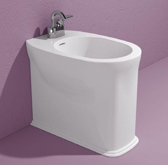 MA217 Bidet back to wall monoforo con troppopieno tre fori rubinetto su richiesta Rubinetti bidet linea EVERGREEN Sifone ribassato cromo (SIFB/CR) Piletta Stop & Go (PLSG) Piletta Stop & Go in