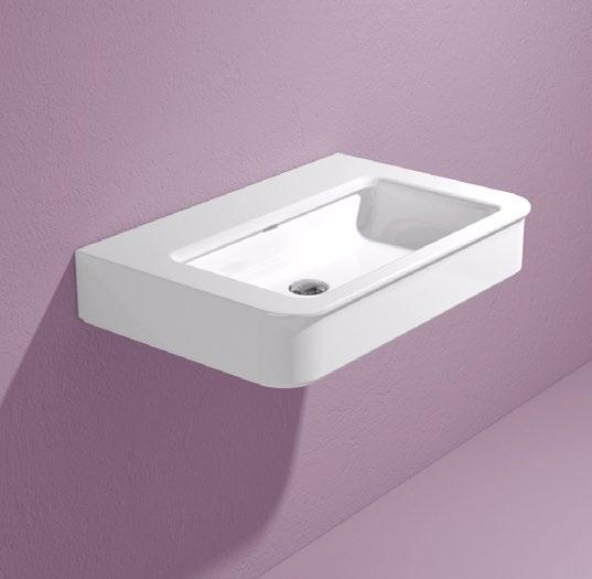 design ANGELETTI-RUZZA MA75L Lavabo cm 75 sospeso - appoggio - su colonna con troppopieno predisposto tre fori rubinetto 2018 Specchio MADRE (MASPE75) Rubinetti lavabo linea EVERGREEN Sifone cromo