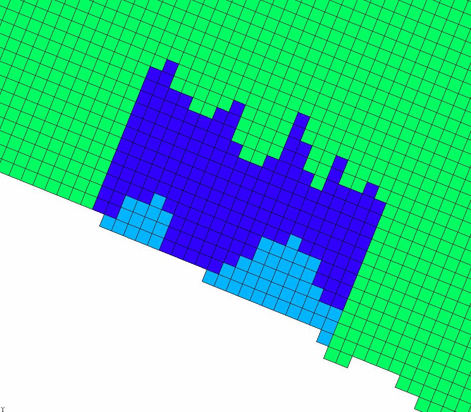 A2), il passaggio da queste verso gli acquiferi confinati superiori (in blu) e da questi ultimi verso i sistemi di pianura (in verde).