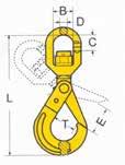 ACCESSORI GRADO 80 CODICE DIAMETRO CATENA (mm) PORTATA Kg MISURE PESO Kg GANCIO A OCCHIO SELF LOCKING DIAM R D DIAM H E NGOSL06-8 6 1120 22 111 10 34 19,5 28 0,5 NGOSL07.