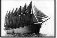 I VELIERI A CINQUE ALBERI Dai primi anni del 900 si innescò la tendenza a costruire navi sempre più grandi e già nel primo decennio fu varata una discreta flotta prima con