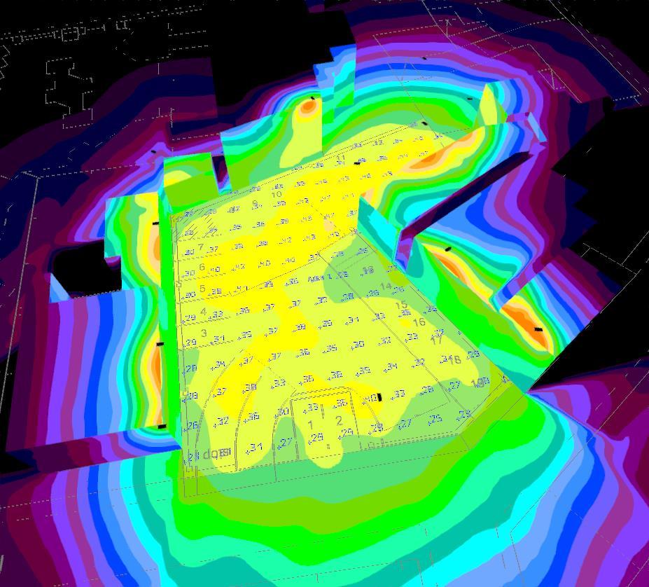 W19538_Parcheggio Selargius 28/02/2019 Area 1 / Viste Area 1 (15), Illuminamenti in [lx] 0.10 0.20 0.30 0.50 0.75 1.00 1.29 1.67 2.16 2.80 3.62 4.69 6.