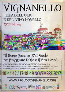 Vignanello (VT) "Tuscia Viterbese" XVIII festa dell'olio extravergine e del Vino novello Posted on: 4 November 2017 By: Adriano Di Benedetto 17-18-19 NOVEMBRE 2017 Vignanello (VT) XVIII FESTA