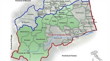 Terza Area «Piceno» L area pilota è rappresentata da 15 Comuni ricadenti nella Provincia di Ascoli Piceno: ACQUASANTA TERME, ARQUATA DEL TRONTO, CARASSAI, CASTIGNANO, COMUNANZA, COSSIGNANO, FORCE,