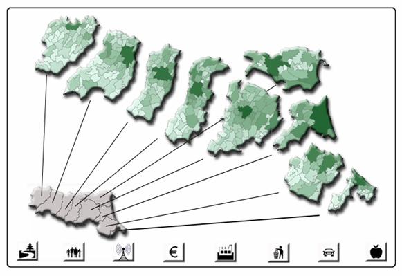 Rappresentazione della distribuzione per classi dimensionali dell