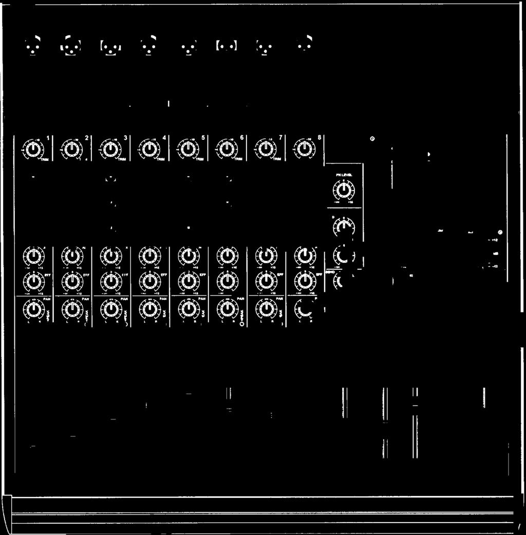 ogni canale per effetti esterni e monitoraggio Multi effetto digitale (16 DSP) Ingressi microfonici assegnabili su uscrite main e group Equalizzatore grafico a 8 bande di frequenza