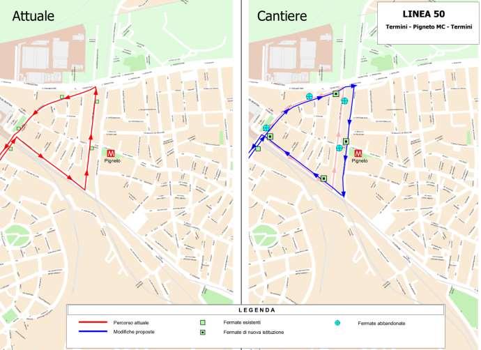 MODIFICA LINEE TPL Linea 50: