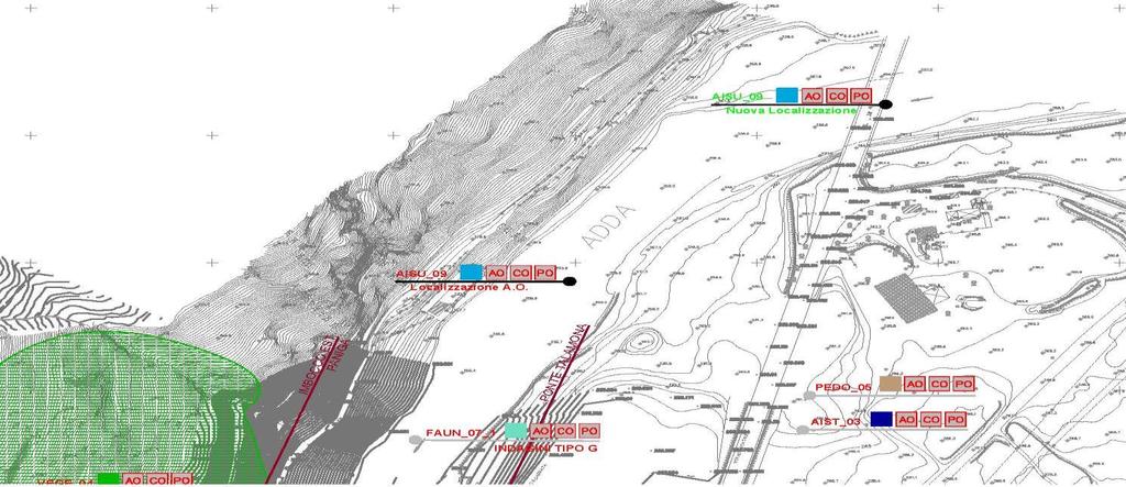 ID PUNTO COMUNE CORPO IDRICO COORDINATE GEOGRAFICHE AISU 04 monte Cosio Valtellino Fiume Adda 46 08 22,47 N 9 33 35,32 E AISU 05 (monte del punto AISU 3) AISU 06 (monte del punto AISU 7) Morbegno