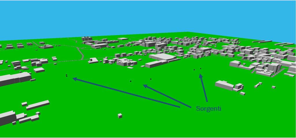 In figura 6 si riporta l immagine relativa alla riproduzione tridimensionale dell area modellizzata nel software di calcolo con riferimento allo scenario di cantiere.