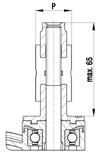 Fissaggio con espansore in materiale sintetico per tubi rotondi Complemento cod. prodotto -ER62 -ER63 -ER64 -ER65 Complemento cod.