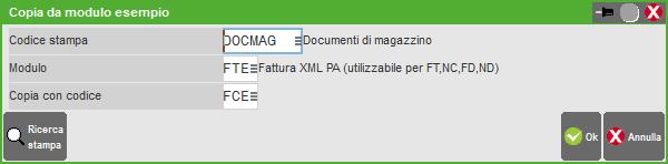 Fatto questo, posizionarsi sul modulo di stampa xml utilizzato (tipicamente FTE) premere Parametri modulo, poi Opzioni modulo e selezionare Fine corpo