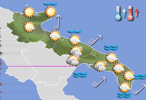 domenica tembre Cielo sereno o localmente velato, aumento della nuvolosità alta e stratiﬁcata a ﬁne giornata. Temperatura in aumento, specie nei valori massimi.