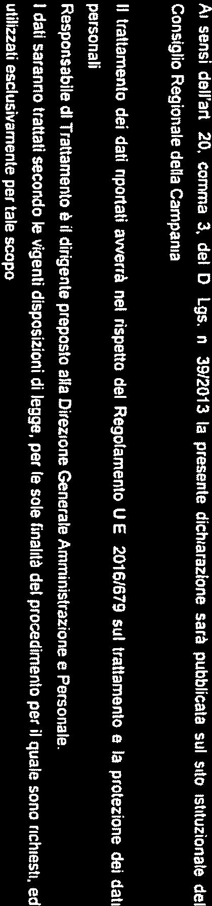 D non rcoprre la canca d presdente, d ammnstratore delegato o d componente dellorgano d ndrzzo d un ente d drtto prvato controllato dalla Regone Campana