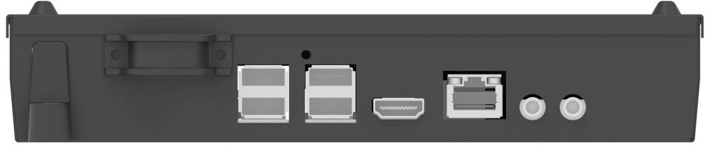 Pannello del connettore e interfacce USB x4 HDMI Ethernet Linea in uscita / Microfono Collegamenti del touchmonitor e del modulo computer 1.