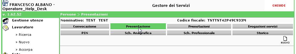 2. Registrazione della presentazione (da compilare anche per mancata presentazione del lavoratore) 6