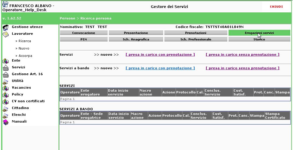 [presa in carico senza prenotazione] 13 Selezionare il filtro