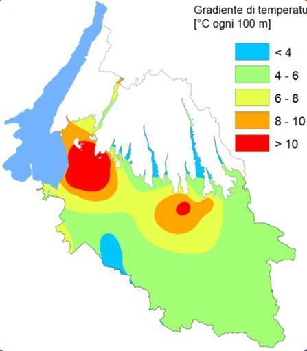 Zone di anomalia geotermica del veronese Quelle di particolare interesse geotermico sono dotate di anomalia positiva e localizzate a profondità economicamente