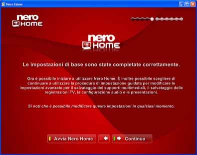 12. Per avviare Nero Home, fare clic sul pulsante Avvia Nero Home. Nero Home viene avviato. 13.