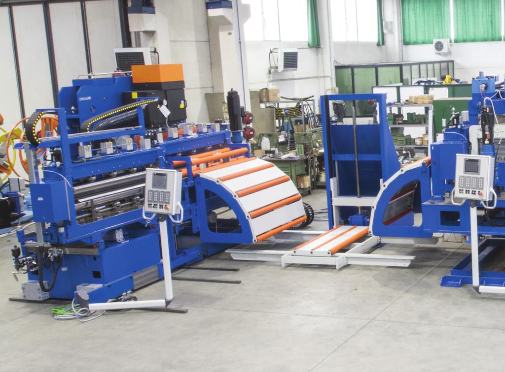 LINEE SPECIALI PER SERVOPRESSE Linea tradizionale per Servopressa Traditional plant for Servo press Impianto speciale per pressa servo per larghezze da 200 a 1500 mm e spessori da 0,5 a 10 mm, con