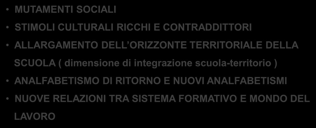 E NUOVI ANALFABETISMI NUOVE RELAZIONI TRA SISTEMA FORMATIVO E MONDO DEL LAVORO finalità FORNIRE STRUMENTI DI