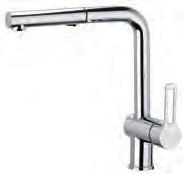 orientabile Tall one-hole sink mixer with pull-out hand-shower (single-spray) and swivelling spout RIN