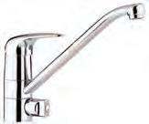 orientabile One-hole sink mixer with pull-out hand-shower (two-spray) and swivelling spout DU 184CR