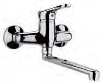 orientabile One-hole sink mixer with pull-out hand-shower (two-spray) and swivelling spout NT 161CR Miscelatore lavello a