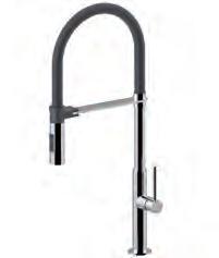 mixer with pull-out hand-shower (twospray) and swivelling spout * Supporto doccia con magneti *