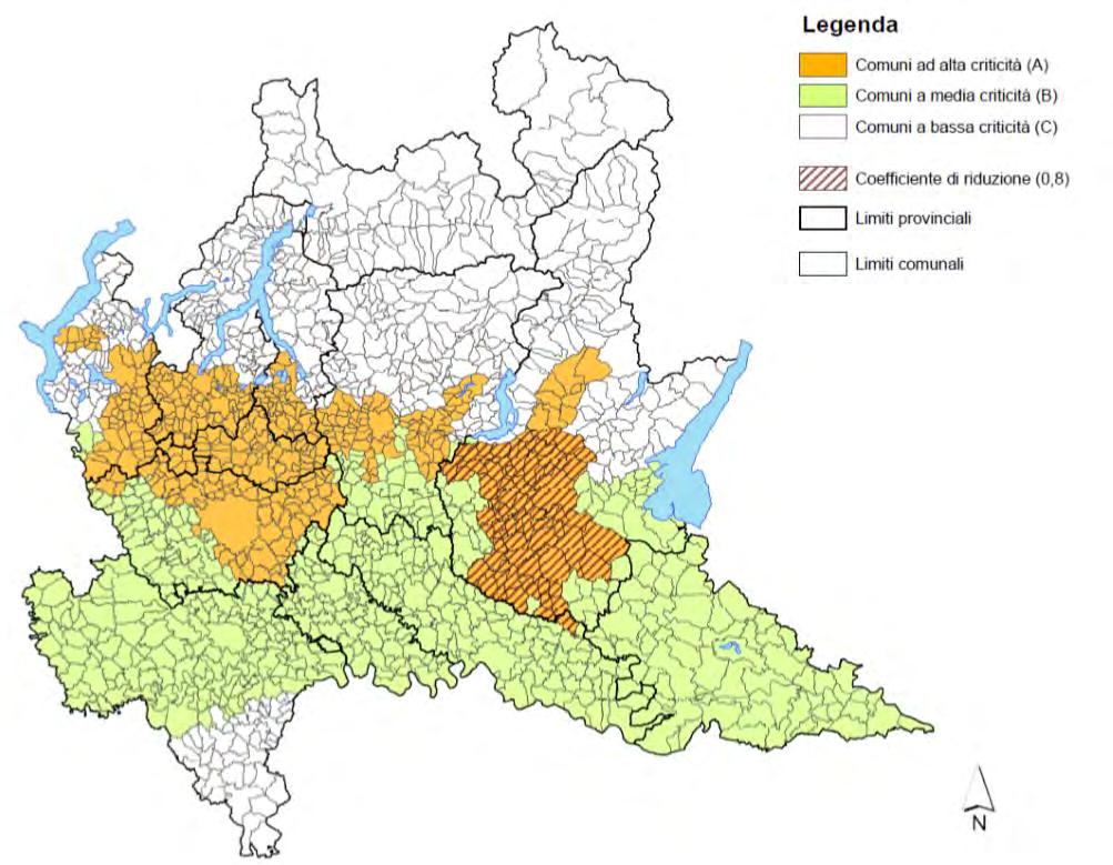 AMBITI TERRITORIALI DI APPLICAZIONE LECCO REQUISITI MINIMI - Aree A: 800 mc per ettaro di superficie scolante impermeabile dell intervento (moltiplicato per il coefficiente di riduzione di cui alla