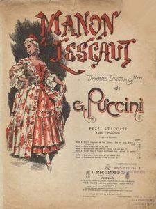 Manon Lescaut La diciottenne Manon, destinata alla vita di convento, fugge con il giovane Des Grieux, che poi abbandonera' per vivere con l'anziano ma ricco Geronte.