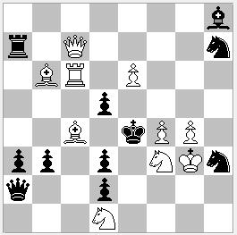 31 (P. Murashev, Novembre 2018, Rd8-Rb3) Gioco Apparente: 1.... D:f7 2. c4 [A] # : 1. De4? [2. c4 [A] #] 1.... Dc4; 2. D:c4 # Ma 1 Dd5 (a)! 1. Td3? [2. c4 [A] #] 1 Dd5 (a) 2. Db7 # Ma 1.... Ah7!