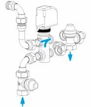 Accessori alvola a 3 vie per batteria principale BP alvola acqua a tre vie ONOFF 230 e kit di montaggio con detentore a regolazione micrometrica. ersione M MO MB O Quote ± 0 mm TERRA Mod.