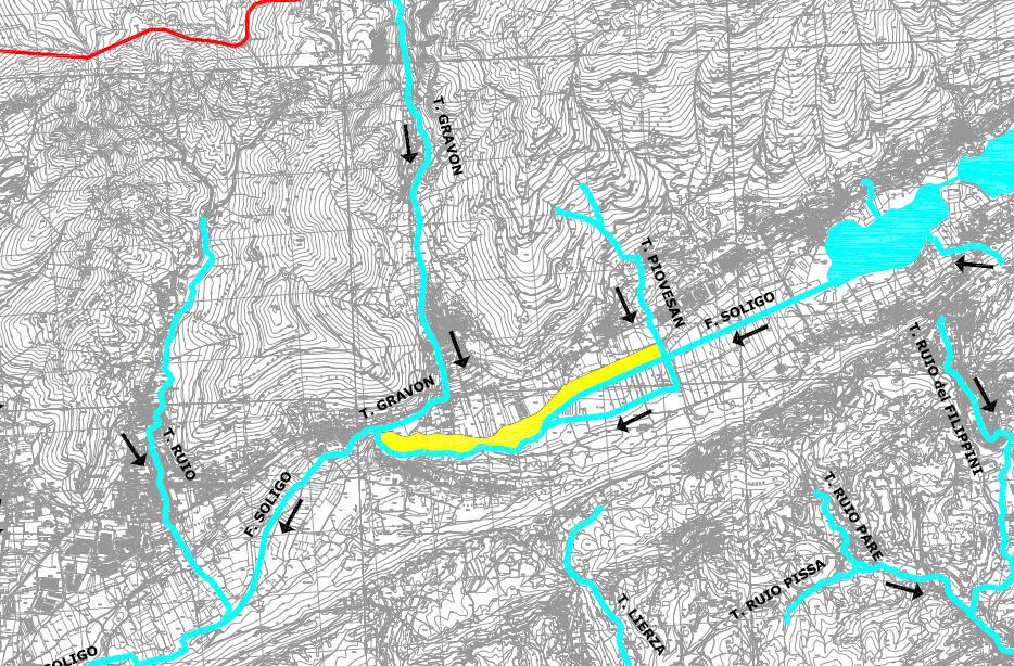 Figura 3: estratto della Tavola dei vincoli del PI: l ambito dell accordo Zuccon è interessato dal perimetro di area